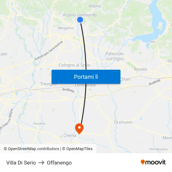 Villa Di Serio to Offanengo map