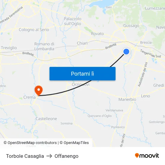 Torbole Casaglia to Offanengo map