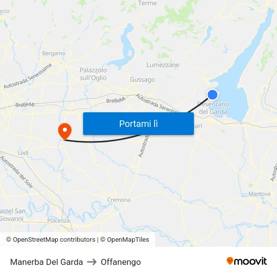 Manerba Del Garda to Offanengo map