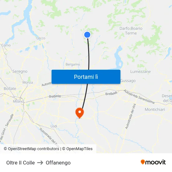 Oltre Il Colle to Offanengo map