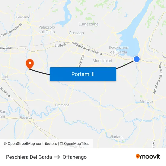 Peschiera Del Garda to Offanengo map