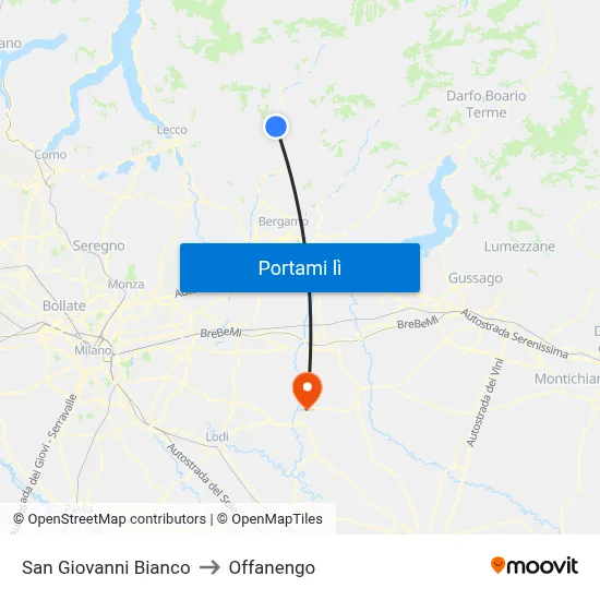 San Giovanni Bianco to Offanengo map