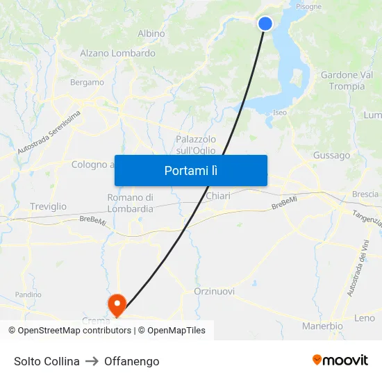 Solto Collina to Offanengo map