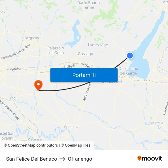 San Felice Del Benaco to Offanengo map