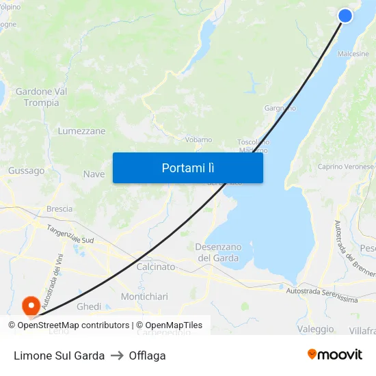 Limone Sul Garda to Offlaga map