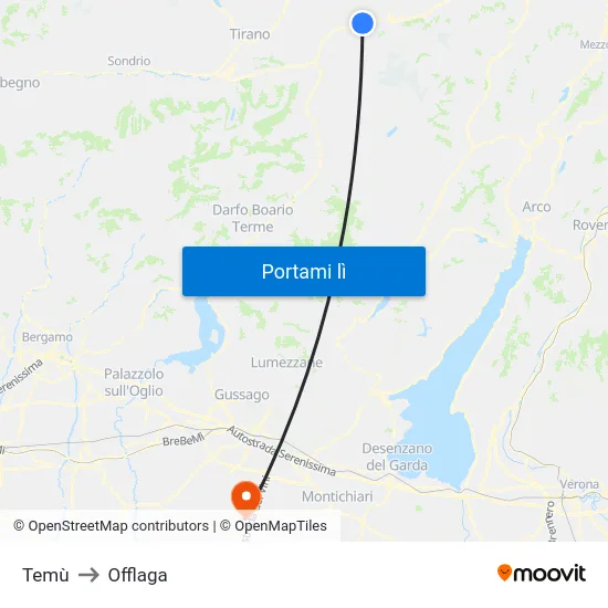 Temù to Offlaga map