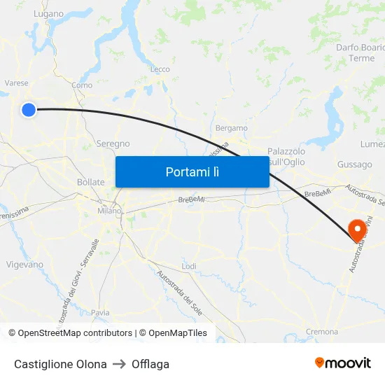 Castiglione Olona to Offlaga map