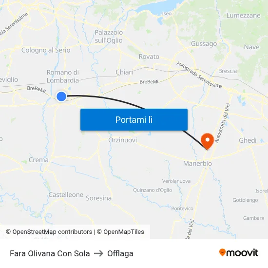 Fara Olivana Con Sola to Offlaga map
