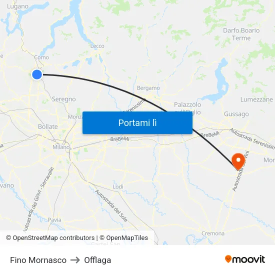 Fino Mornasco to Offlaga map