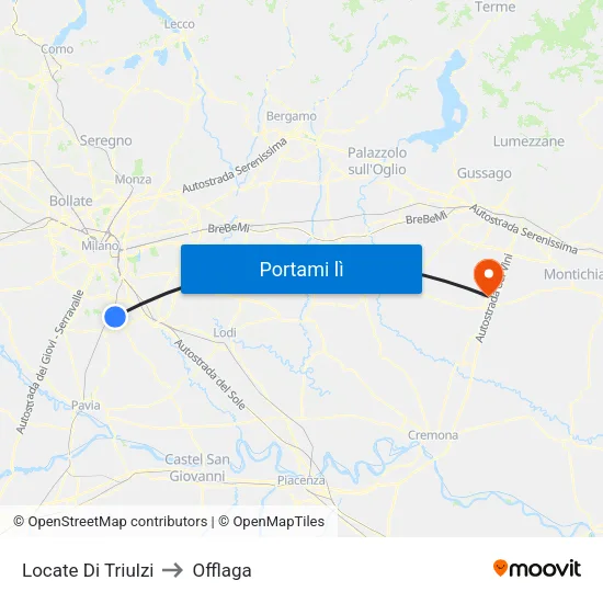 Locate Di Triulzi to Offlaga map