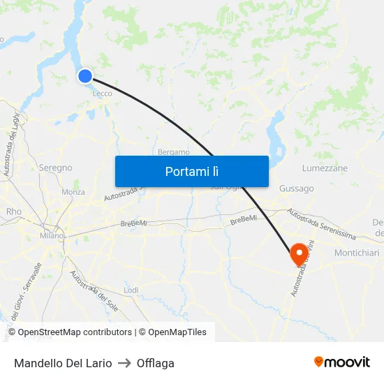 Mandello Del Lario to Offlaga map