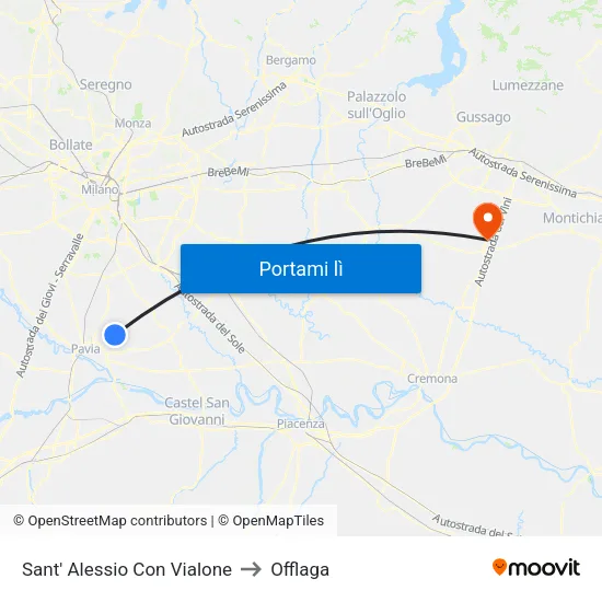 Sant' Alessio Con Vialone to Offlaga map