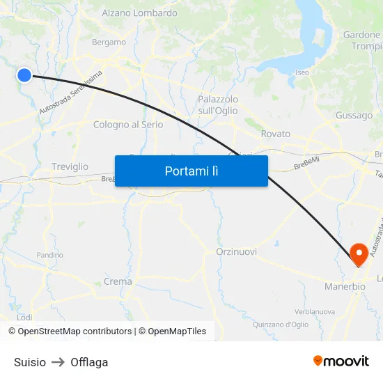 Suisio to Offlaga map