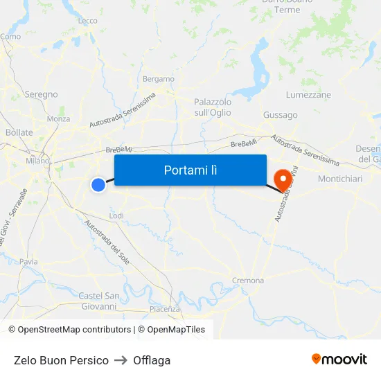 Zelo Buon Persico to Offlaga map