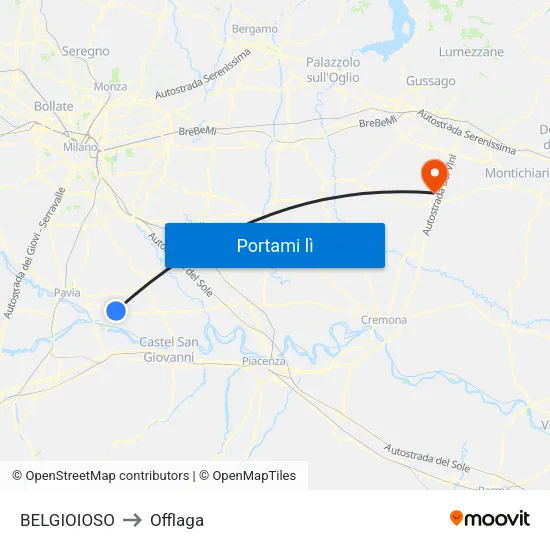 BELGIOIOSO to Offlaga map