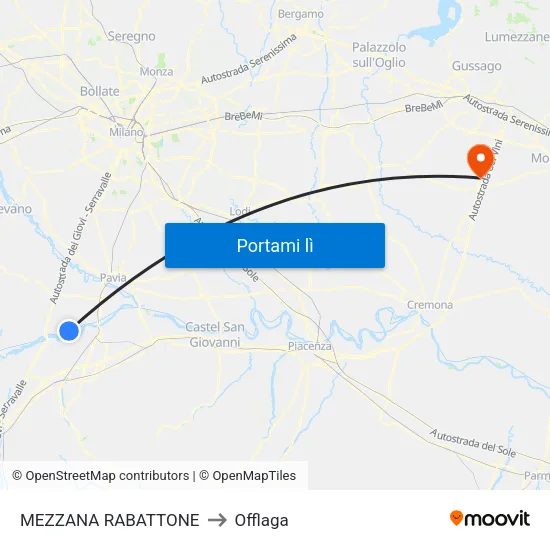 MEZZANA RABATTONE to Offlaga map