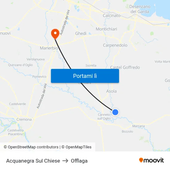 Acquanegra Sul Chiese to Offlaga map