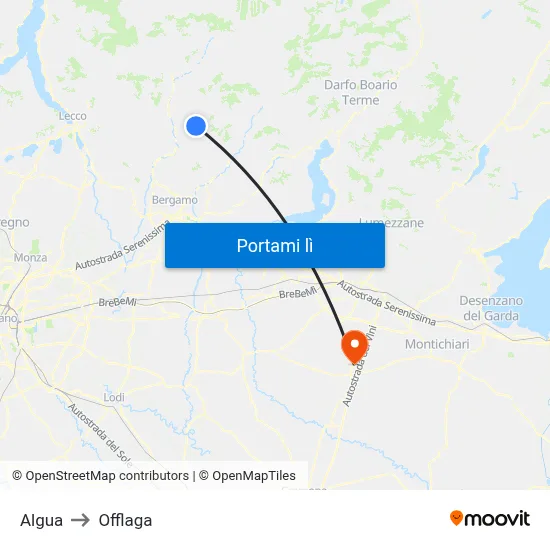 Algua to Offlaga map