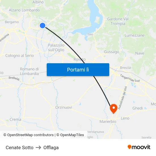 Cenate Sotto to Offlaga map