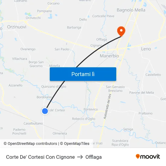Corte De' Cortesi Con Cignone to Offlaga map