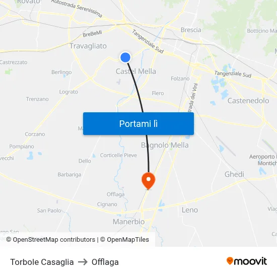 Torbole Casaglia to Offlaga map