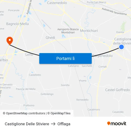 Castiglione Delle Stiviere to Offlaga map