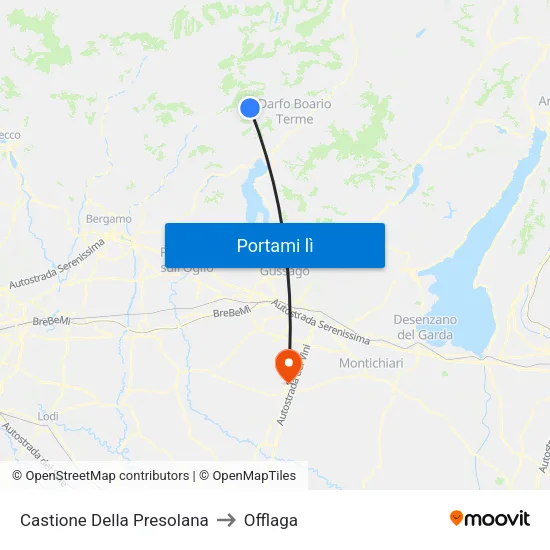 Castione Della Presolana to Offlaga map