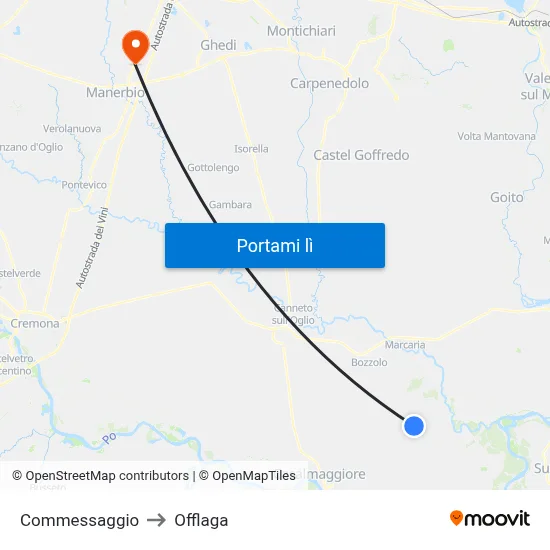 Commessaggio to Offlaga map