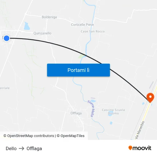 Dello to Offlaga map