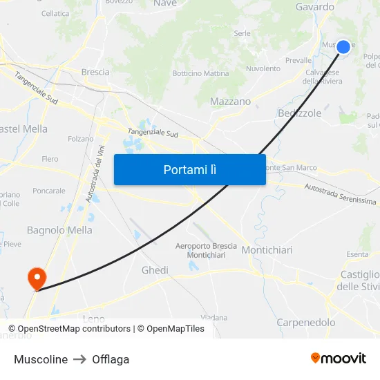 Muscoline to Offlaga map