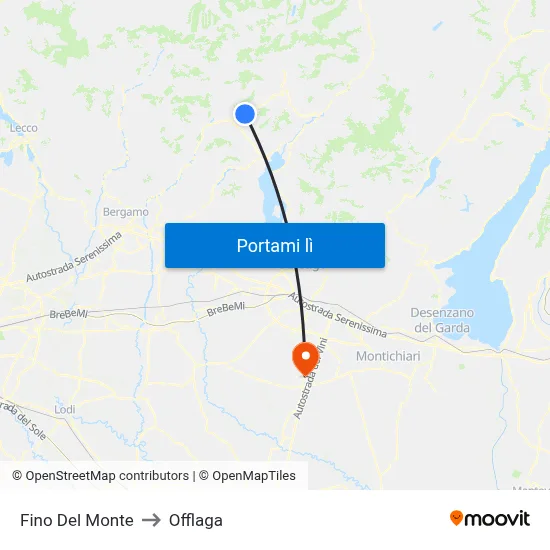 Fino Del Monte to Offlaga map