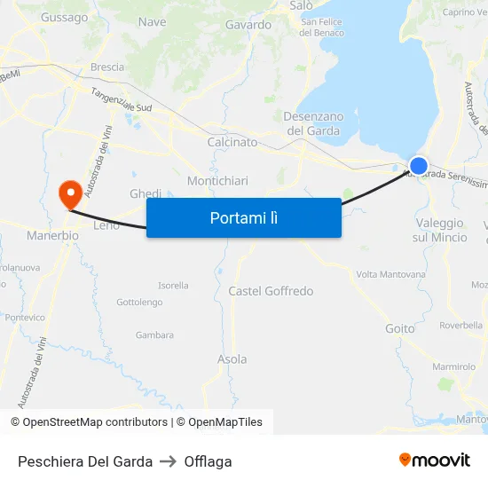 Peschiera Del Garda to Offlaga map