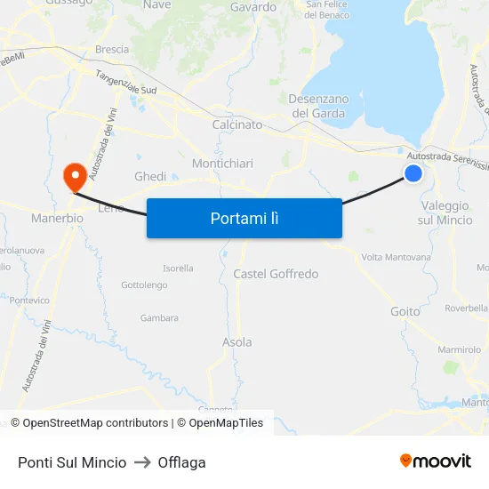 Ponti Sul Mincio to Offlaga map