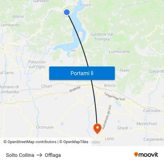 Solto Collina to Offlaga map