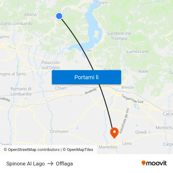Spinone Al Lago to Offlaga map
