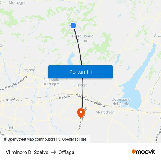 Vilminore Di Scalve to Offlaga map