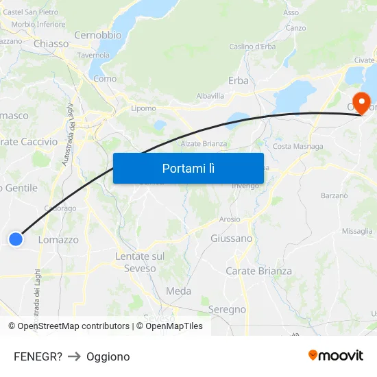 FENEGR? to Oggiono map