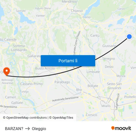 BARZAN? to Oleggio map