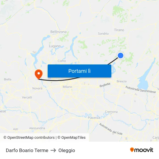 Darfo Boario Terme to Oleggio map