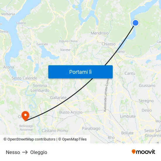Nesso to Oleggio map