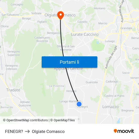 FENEGR? to Olgiate Comasco map