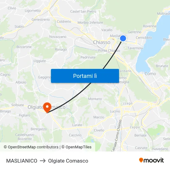 MASLIANICO to Olgiate Comasco map
