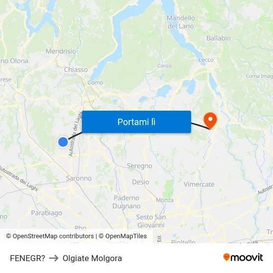 FENEGR? to Olgiate Molgora map