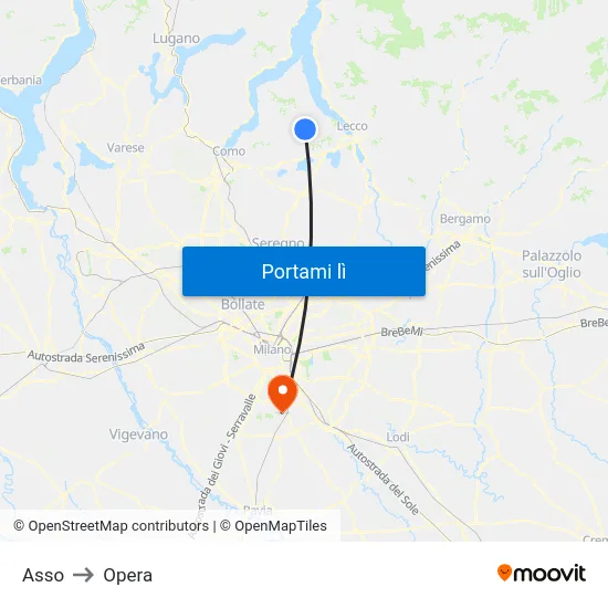 Asso to Opera map