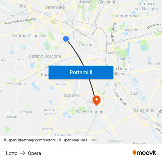 Lotto to Opera map