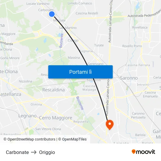 Carbonate to Origgio map