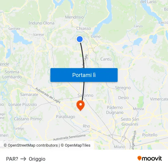 PAR? to Origgio map