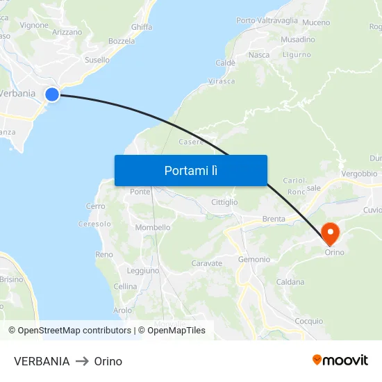 VERBANIA to Orino map