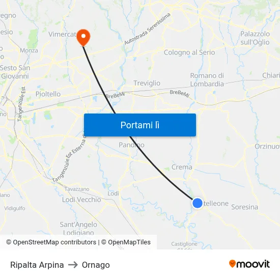 Ripalta Arpina to Ornago map