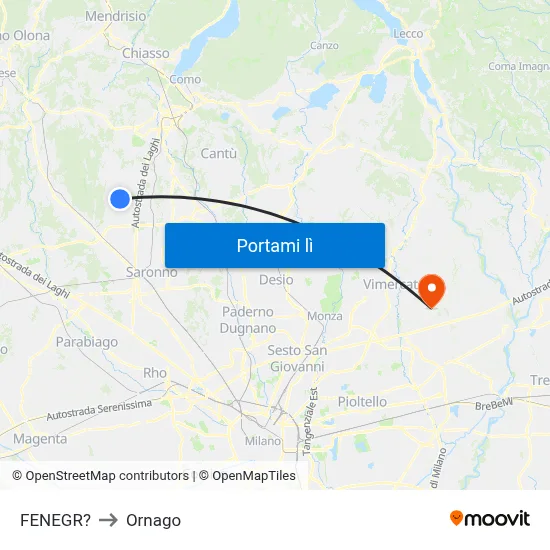 FENEGR? to Ornago map